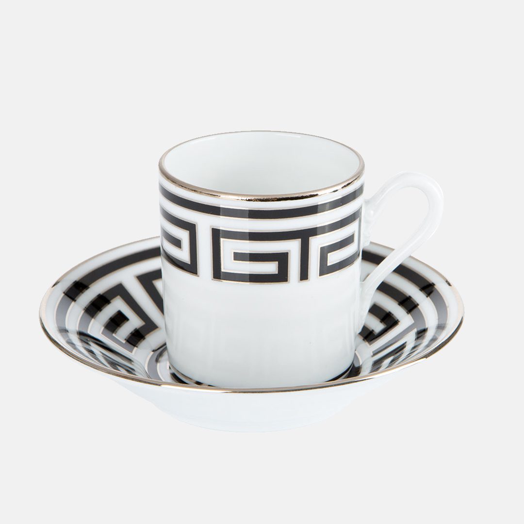 Labirinto Coffee Cup & Saucer Nero
