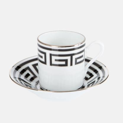 Labirinto Coffee Cup & Saucer Nero