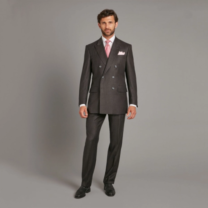 Grey Chalk-Stripe Flannel Carlyle Suit