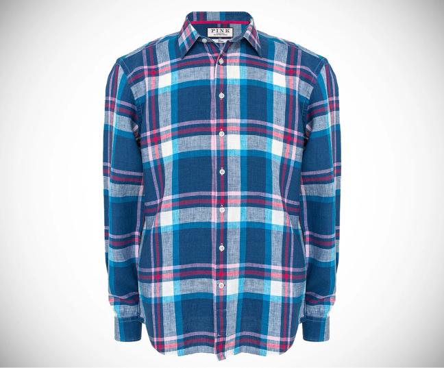 Thomas Pink Lovell linen check shirt