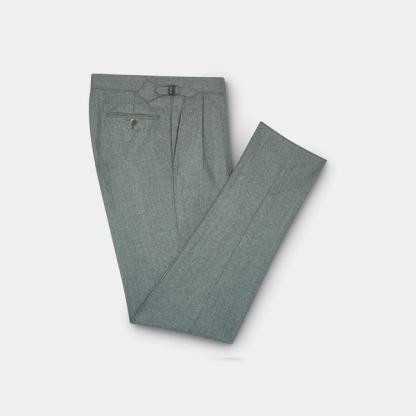 Grant Grey Worsted Flannel Trousers