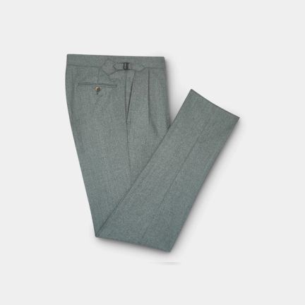 Grant Grey Worsted Flannel Trousers
