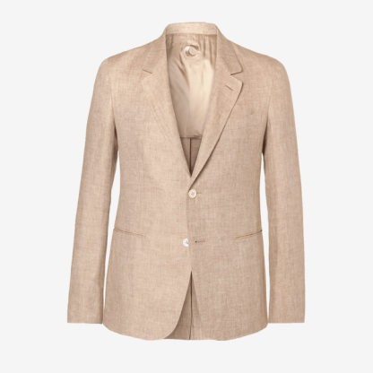 Caruso Beige Butterfly Linen Blazer