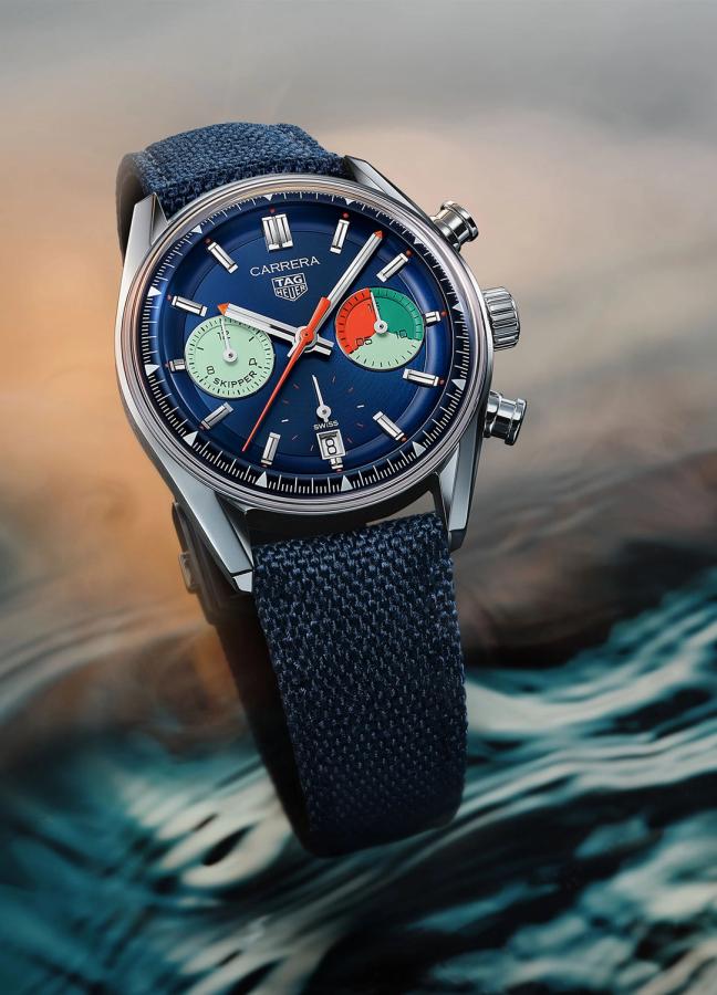 TAG Heuer Carrera Skipper with blue fabric straps