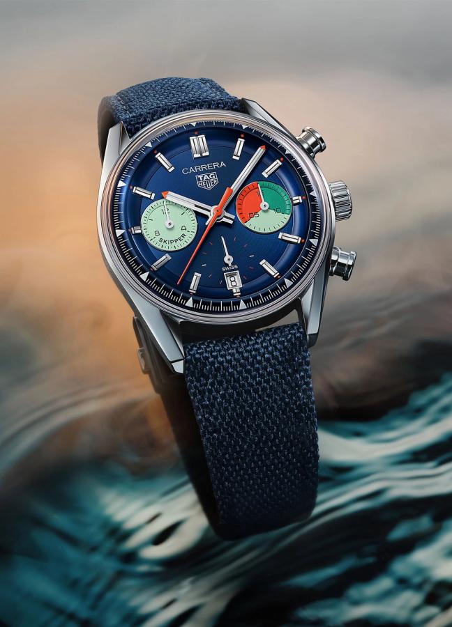 TAG Heuer Carrera Skipper with blue fabric straps