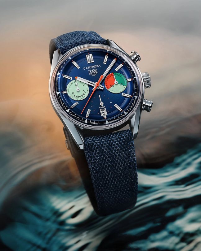 TAG Heuer Carrera Skipper with blue fabric straps