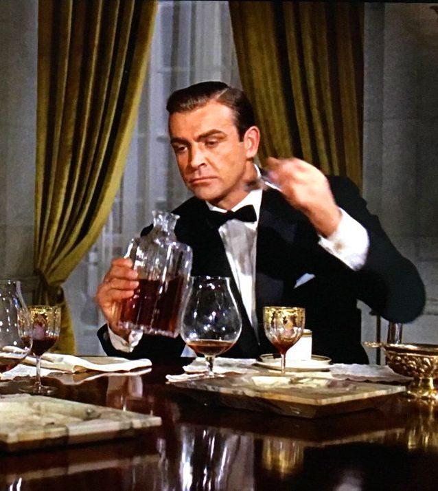 sean connery james bond brandy balloon glass decanter