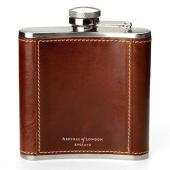 Classic 5oz Leather Hip Flask Cognac Brown