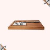 Lorenzi Milano Stainless Steel and Walnut Oyster Set