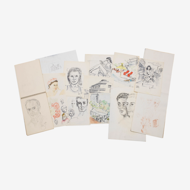 Sir Roger Moore's portfolio of original drawings, sketches and studies