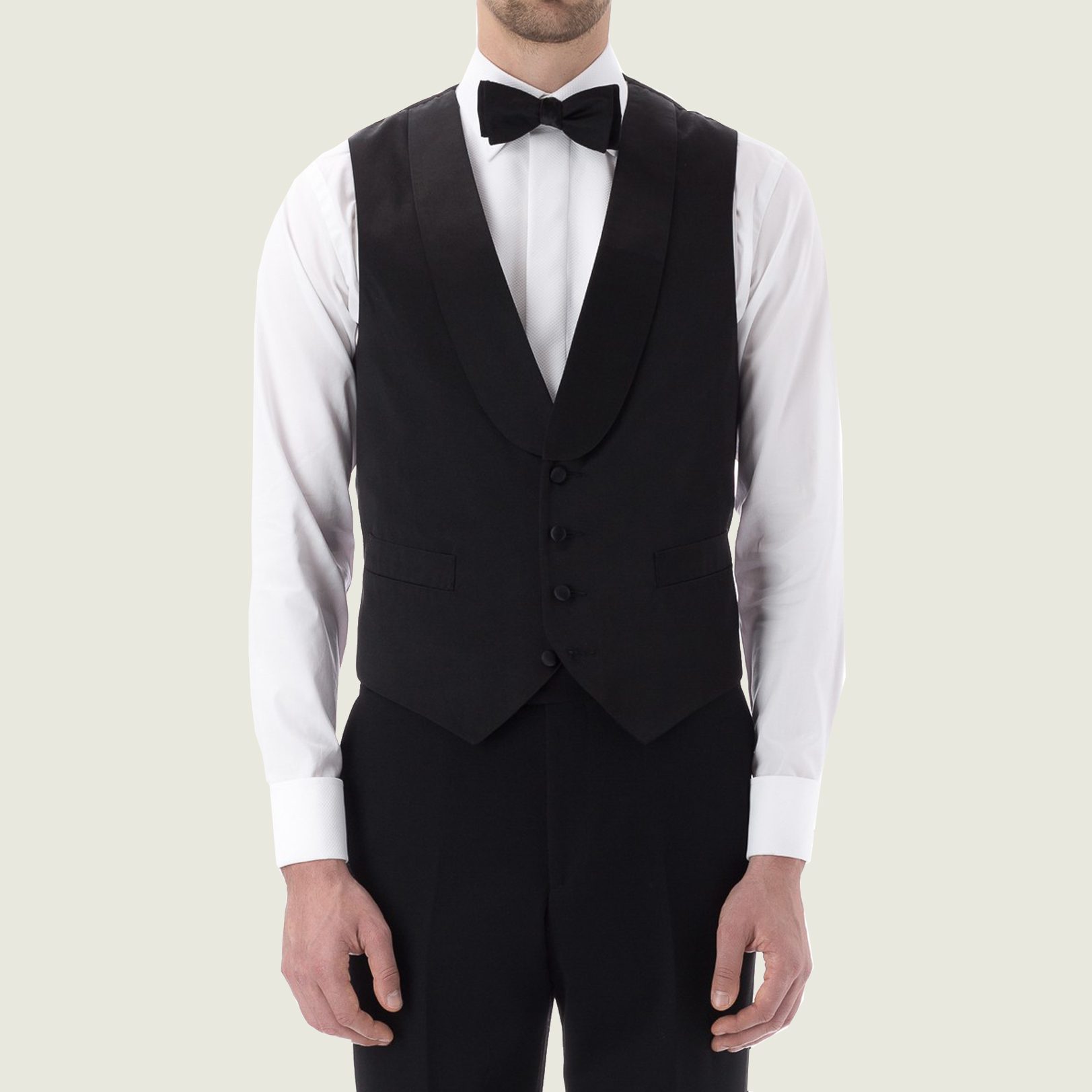 Favourbrook Black Satin Dress Waistcoat