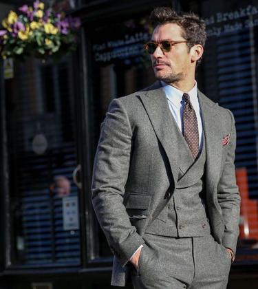 David Gandy wearing a 3-piece suit