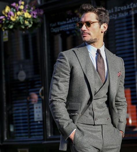 David Gandy wearing a 3-piece suit