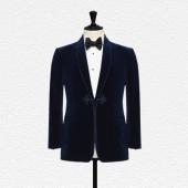 Turnbull & Asser Navy Velvet Smoking Jacket