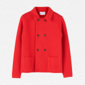 Connolly Red Wool Short Double Breasted Mac