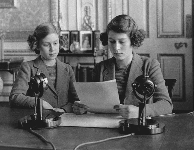 1940 - Princesses Elizabeth and Margaret make a broadcast to the children of the Empire (Getty Images)