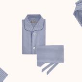 Turnbull & Asser Blue Brush Stripe Pyjamas