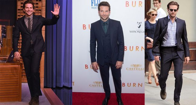 Suits : Bradley Cooper Black Three Piece Tuxedo Suit