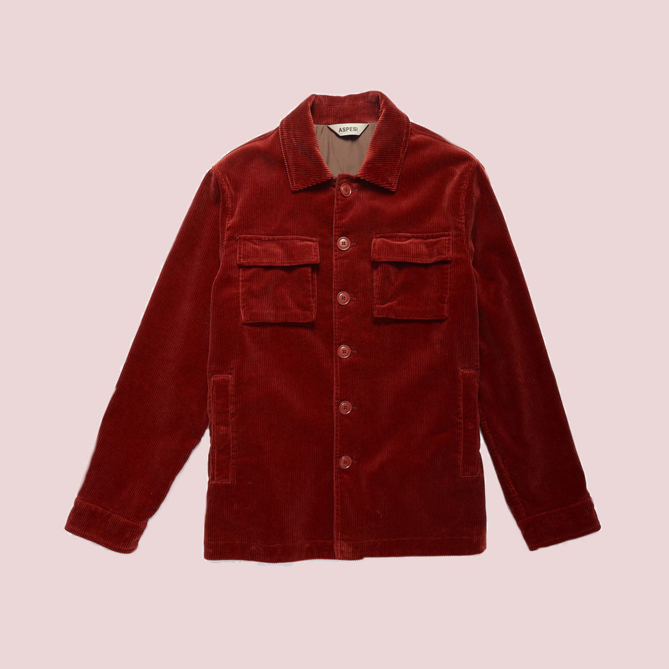 Aspesi Cotton Corduroy Jacket Tigree II in Brick