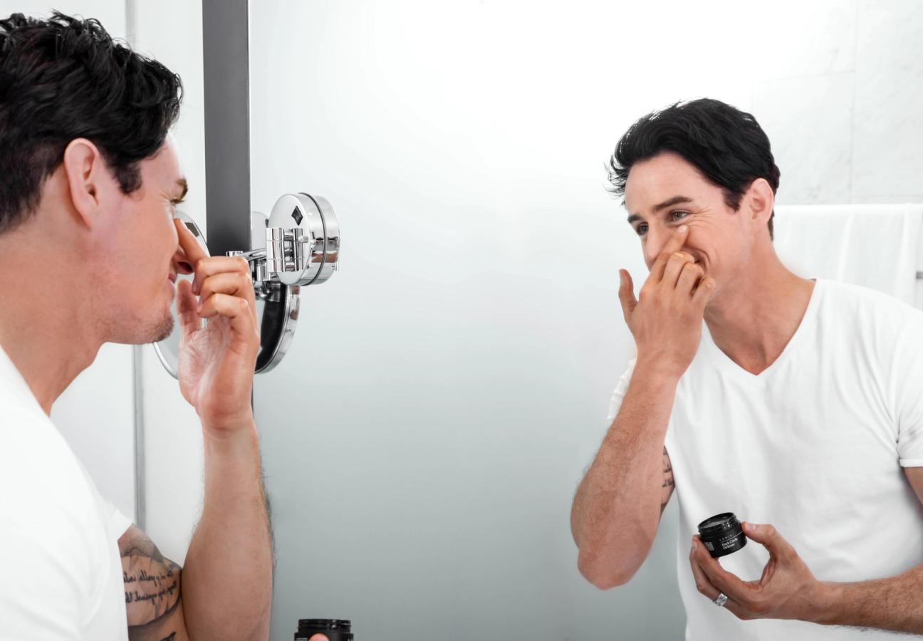 man moisturising