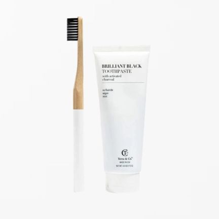 Charcoal Toothpaste and Bamboo Toothbrush