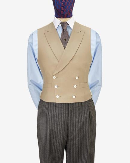 Buff Double-Breasted Morning Waistcoat