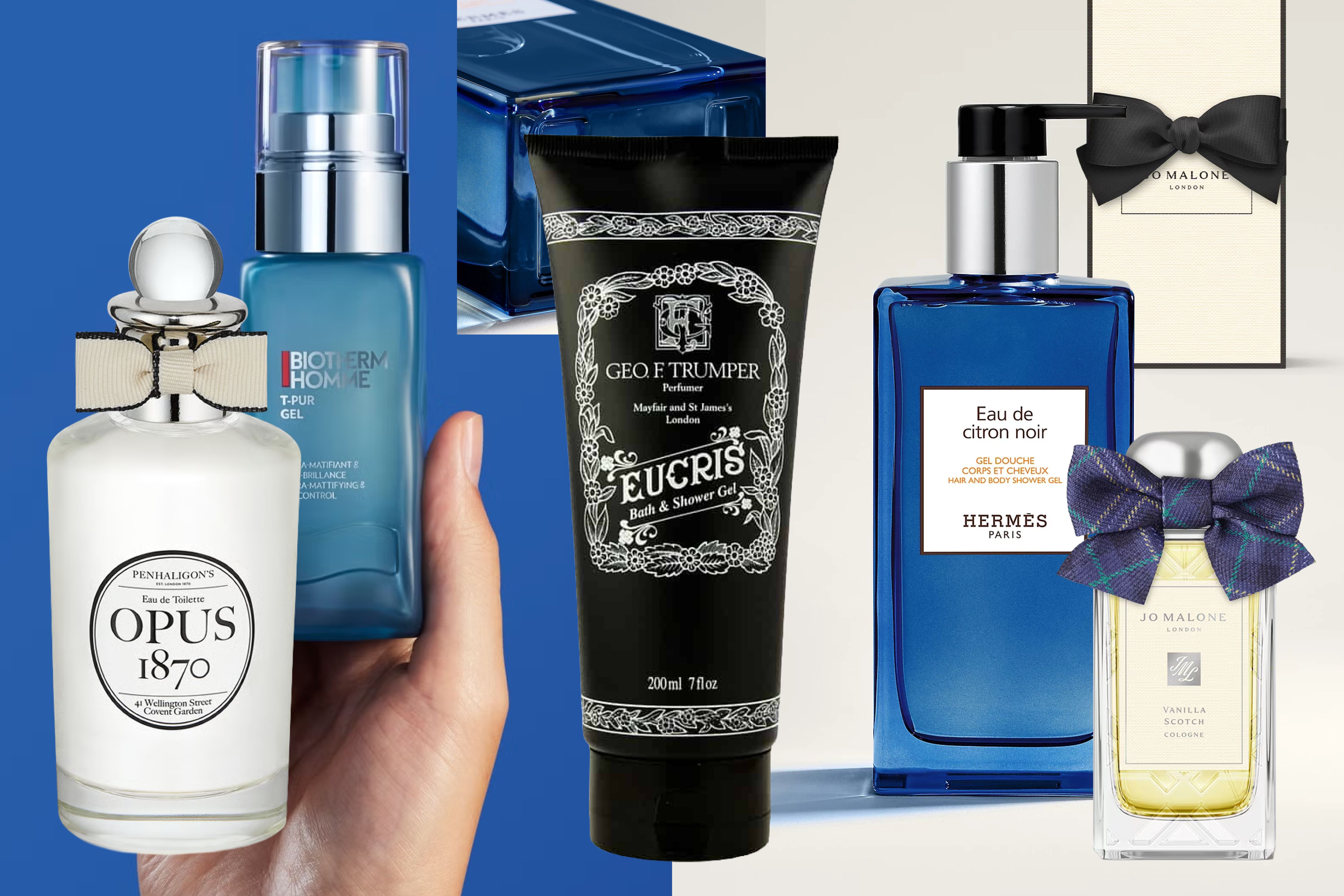 Penhaligon's Opus 1870 Eau de Toilette, Biotherm Homme T-Pur Ultra-Mattifying Gel, Geo. F. Trumper Eucris Bath and Shower Gel, Jo Malone London Vanilla Scotch Cologne, Hermès Eau de Citron Noir Hair and Body Shower Gel
