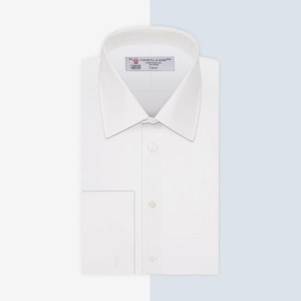  Turnbull & Asser Plain White Cotton Shirt