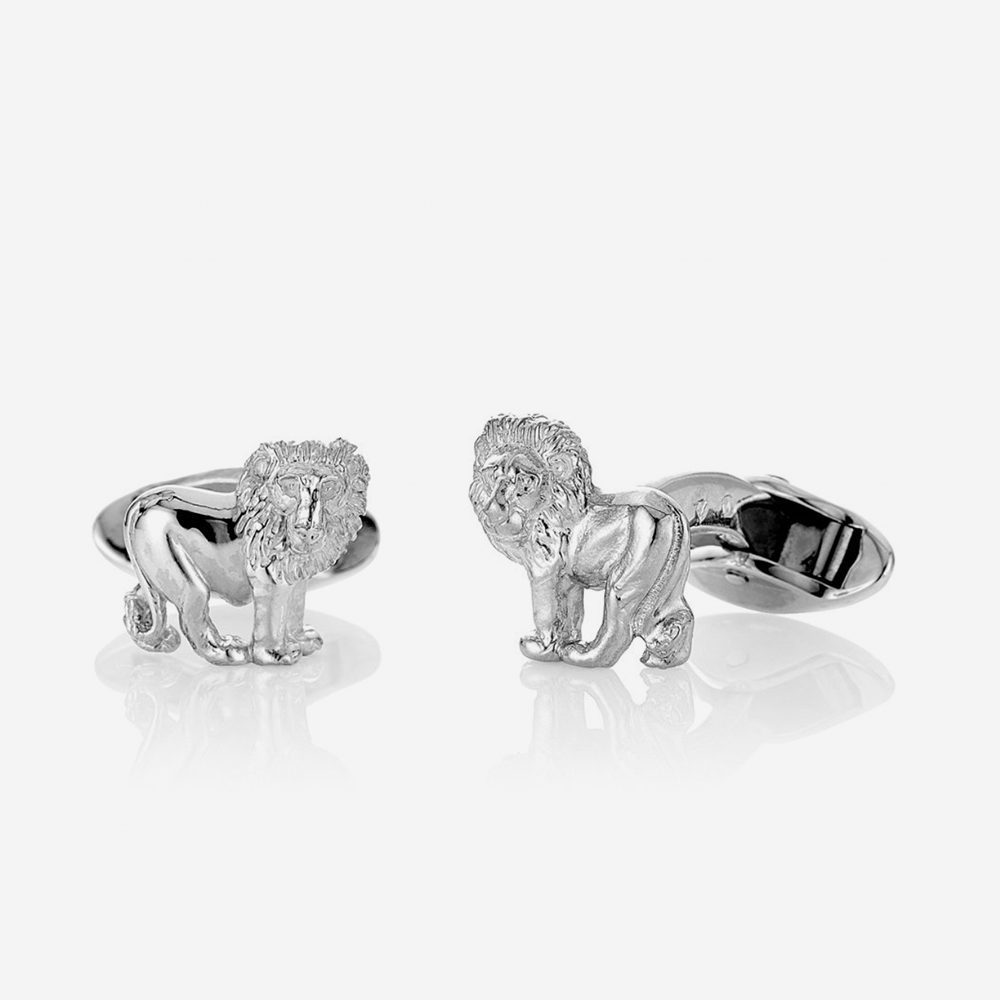 Patrick Mavros Silver Lion Cufflinks