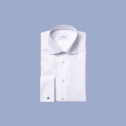 White Textured Twill Shirt