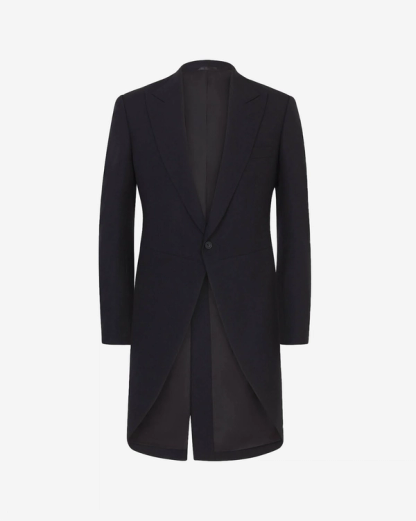 Huntsman Black Wool Single Breasted Morning Coat