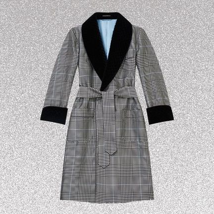 New & Lingwood Prince of Wales check dressing gown