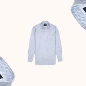Drakes Blue Stripe Oxford Fit Shirt