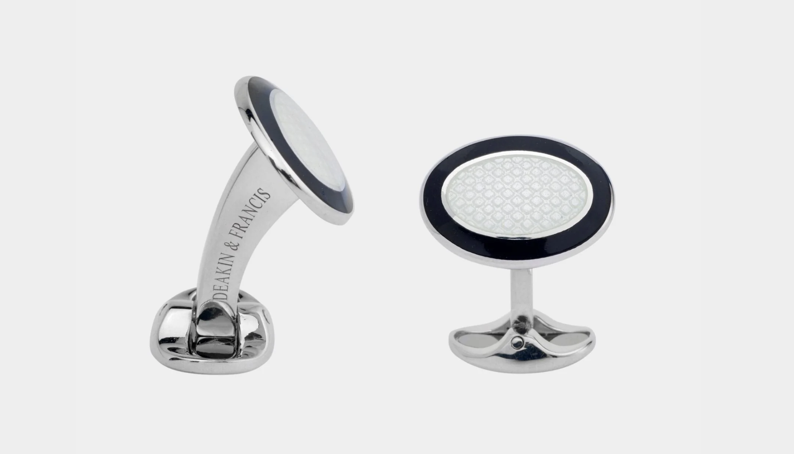 Turnbull & Asser White Sterling Silver Button Cufflinks