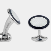 Deakin and Francis, Sterling Silver Black & White Enamel Cufflinks