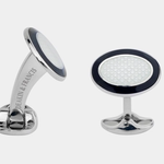 Deakin and Francis, Sterling Silver Black & White Enamel Cufflinks