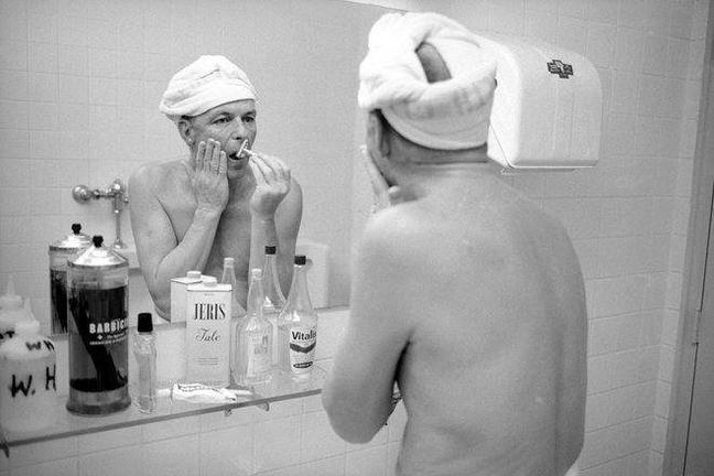 frank sinatra shaving by John Dominis