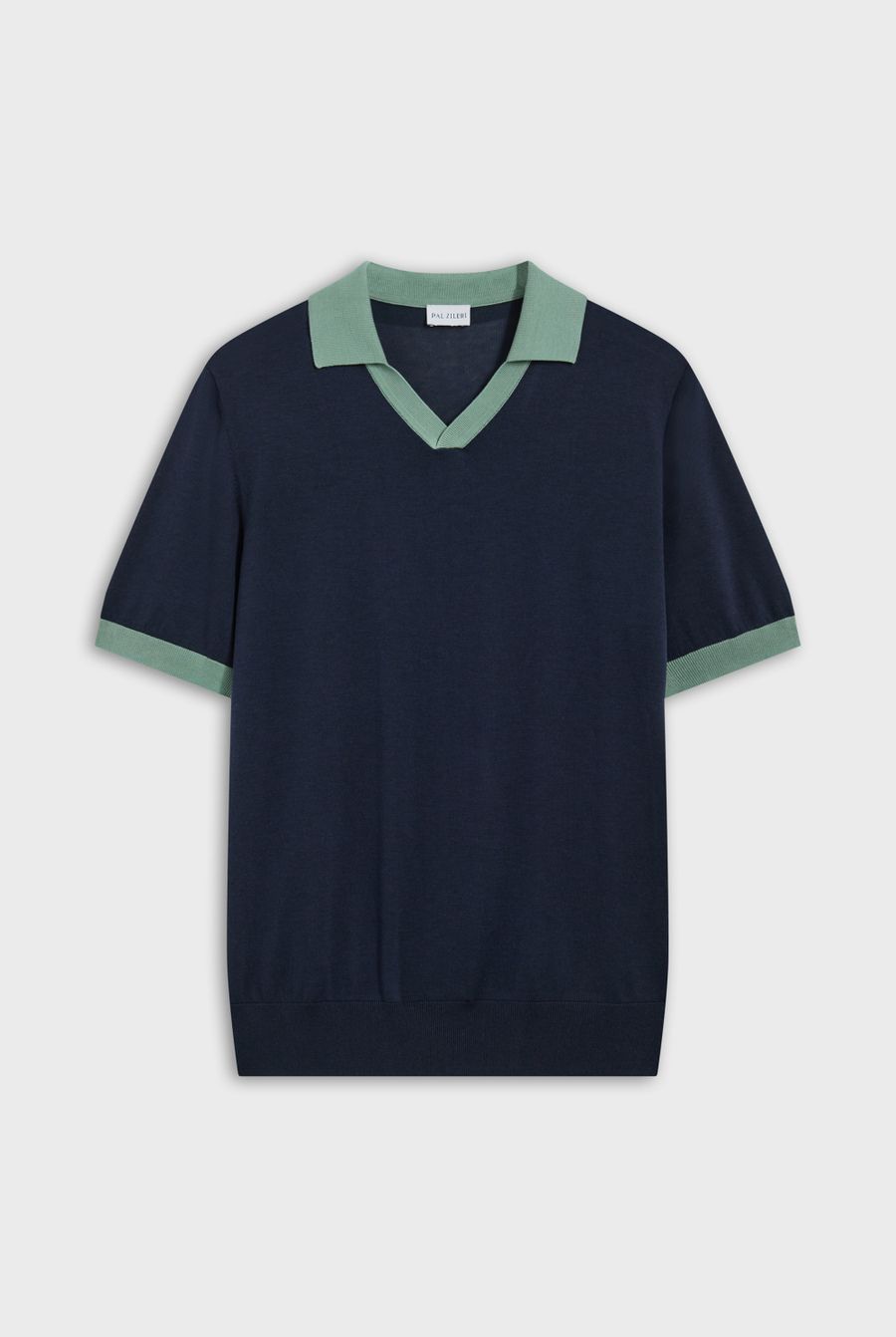 Jersey knitted polo in cotton and silk