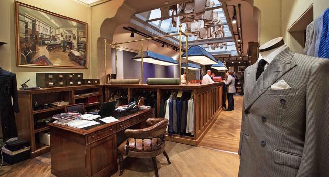 Huntsman Savile Row London shop interior