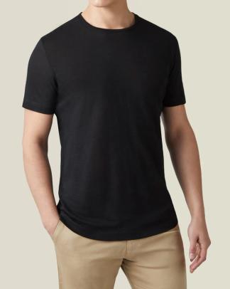 Black linen jersey t-shirt