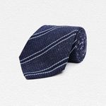 Turnbull & Asser Navy Wool Stripe Tie