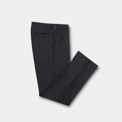 Aleks Charcoal Wool Flannel Trousers