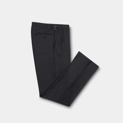 Aleks Charcoal Wool Flannel Trousers