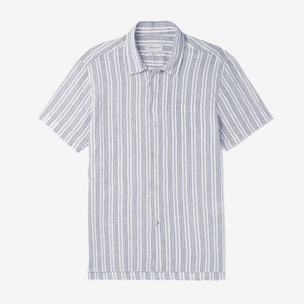 Oliver Spencer Striped Linen-Blend Shirt