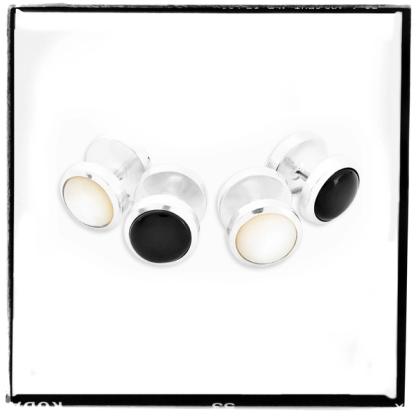 Turnbull & Asser Sterling Silver Dress Studs