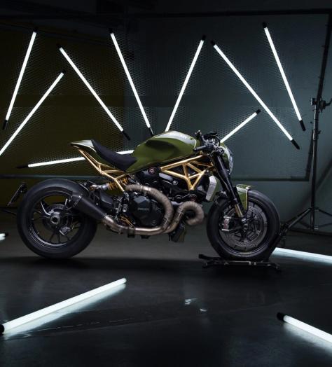 Hit the road on this Ducati Monster, kitted out in 24k gold