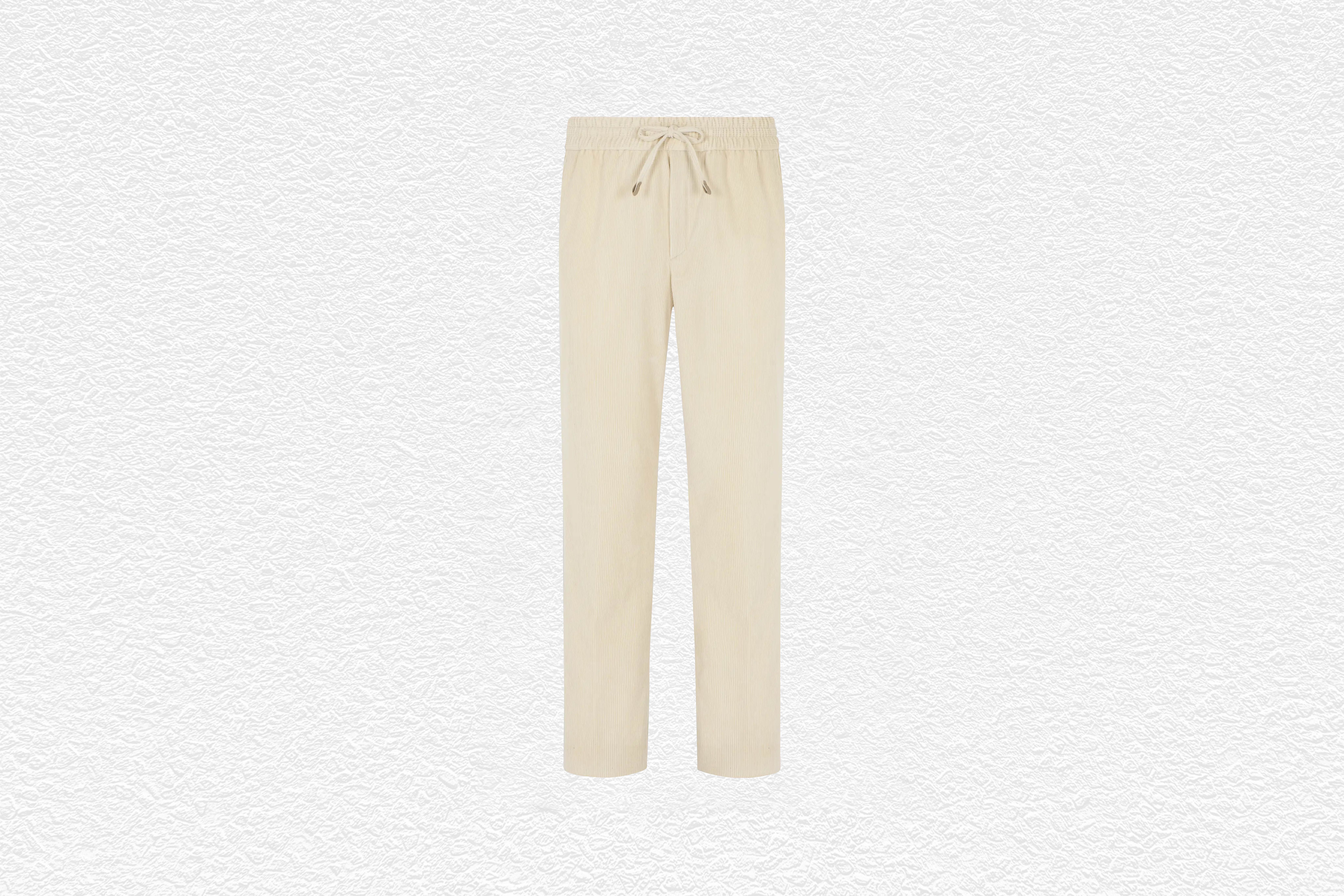 Ivory Velvet Corduroy Asolo Trousers