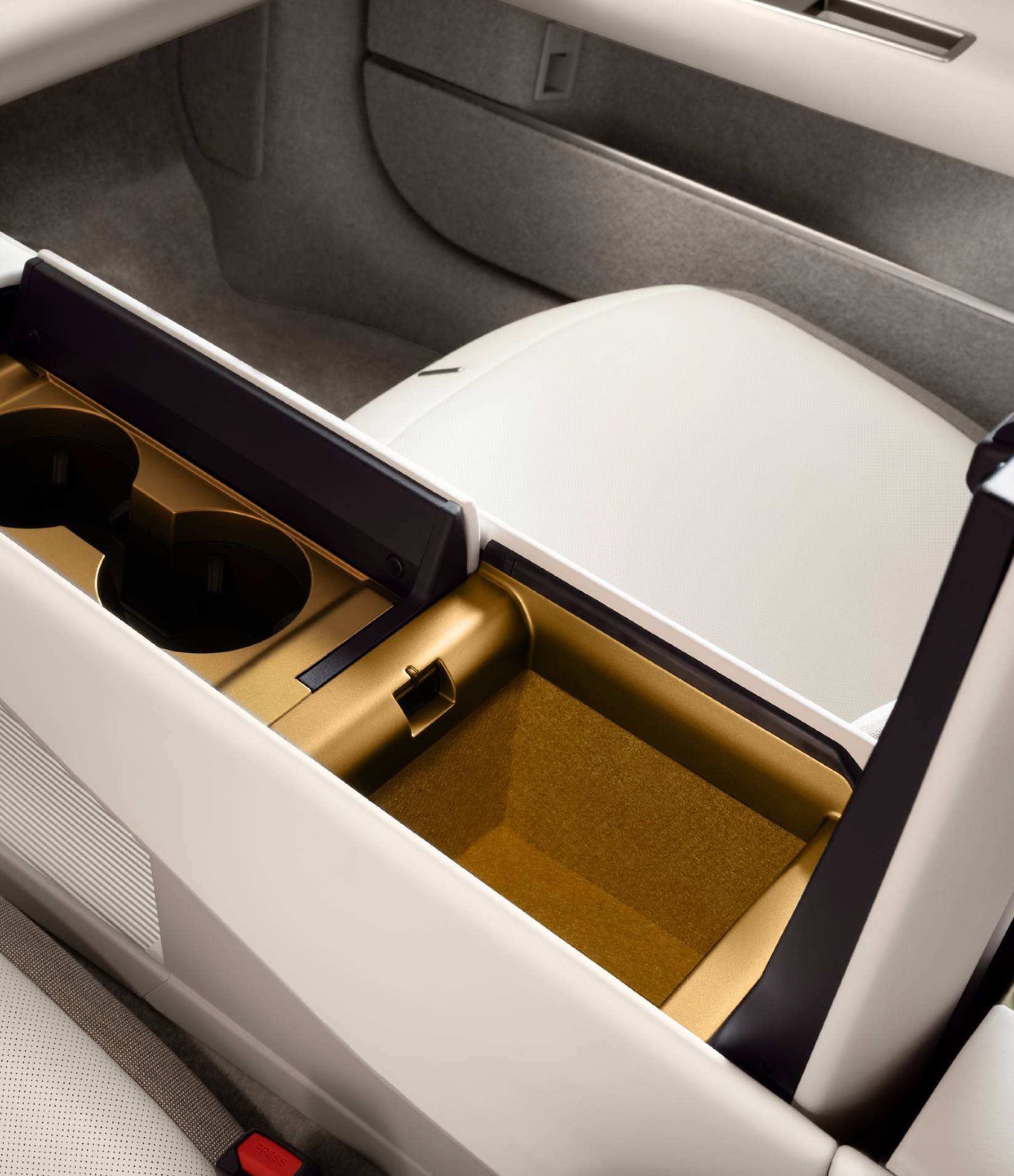 Jaguar Type 01 centre spine and brass-coloured storage compartment