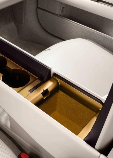 Jaguar Type 01 centre spine and brass-coloured storage compartment