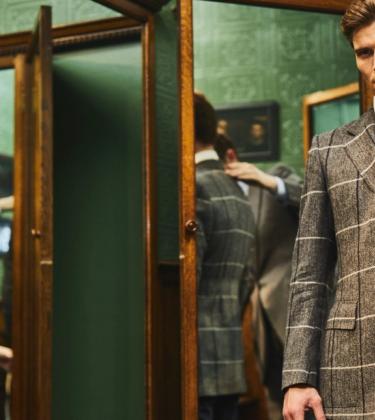 Oliver Cheshire wears suit in Savile Row, shot by Adam Fussell for Gentleman's Journal 2017